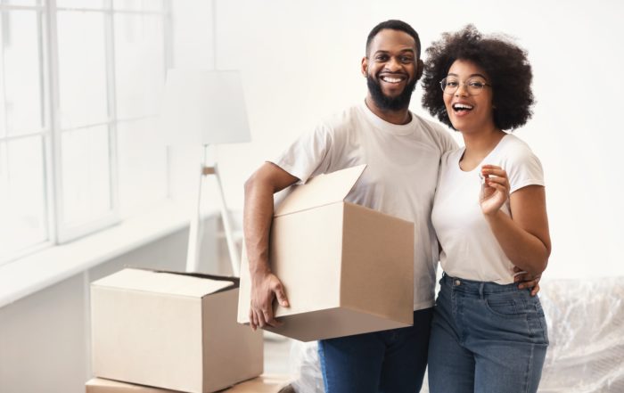Black couple moving in to new home